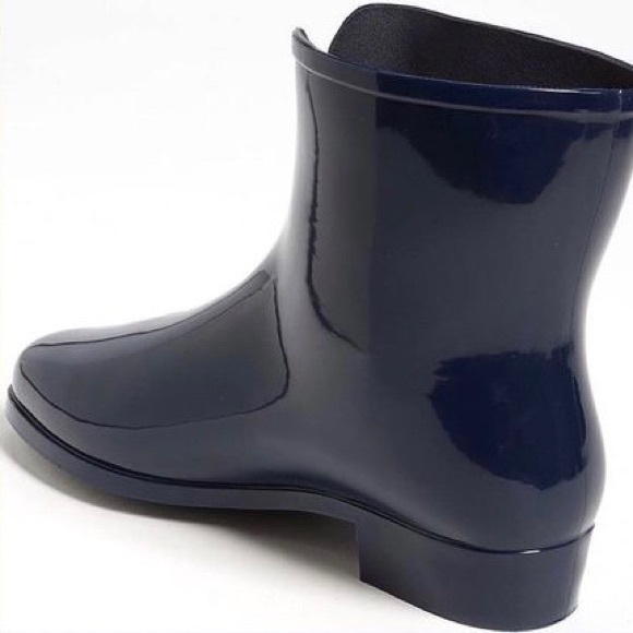 EUC MEL Bow Boots Navy Blue + White Bow - Picture 2 of 2